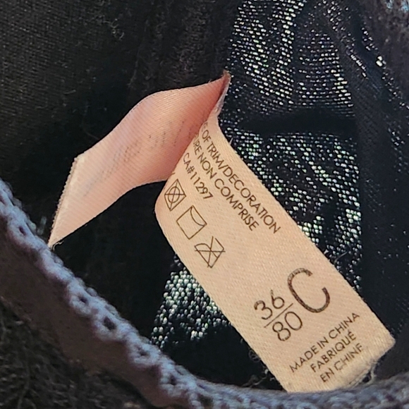 La Vie en Rose Push-Up Magnetic Front Closure 36C/80C Floral Lace Sexy Black Bra - Picture 7 of 8